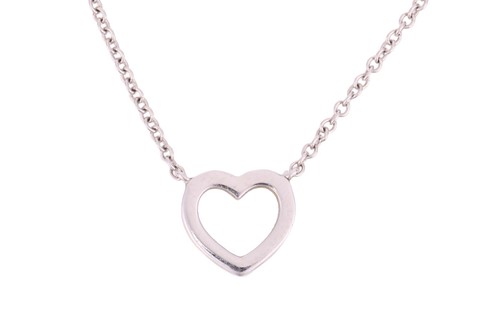 Lot 172 - Tiffany & Co. - A ‘Metro’ heart necklace, mini...
