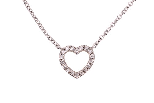 Lot 172 - Tiffany & Co. - A ‘Metro’ heart necklace, mini...