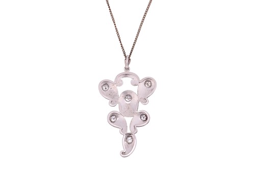 Lot 127 - A diamond-set pendant and chain, the pendant...