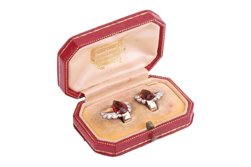 Lot 60 - Cartier - A pair of citrine and diamond...