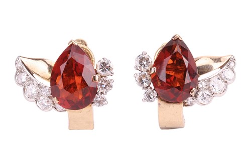 Lot 60 - Cartier - A pair of citrine and diamond...