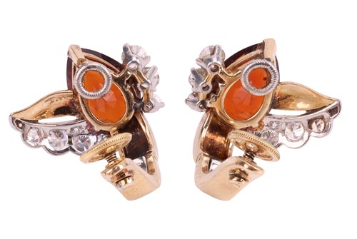 Lot 60 - Cartier - A pair of citrine and diamond...