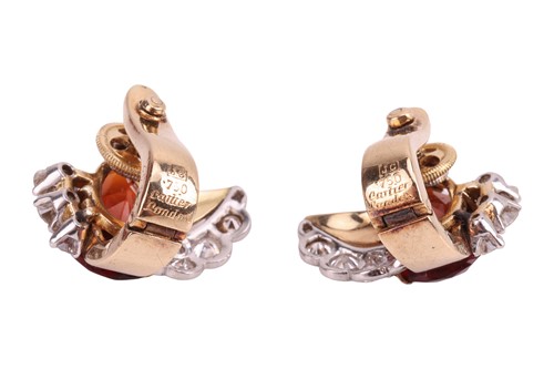 Lot 60 - Cartier - A pair of citrine and diamond...