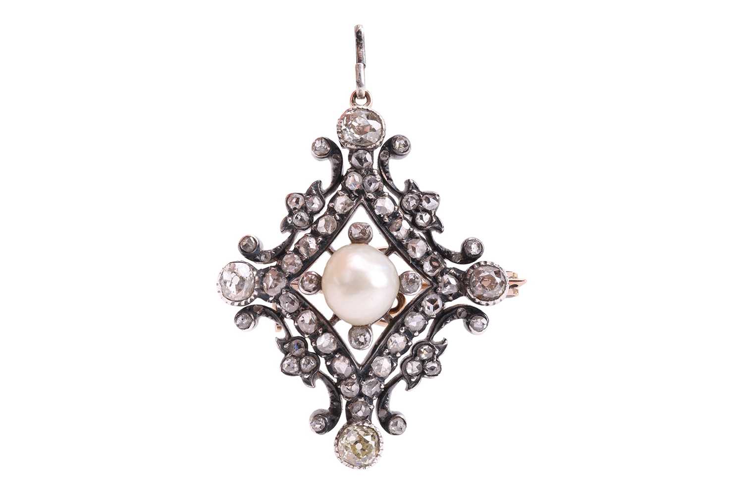 Lot 9 - A mid-Victorian natural saltwater pearl and...