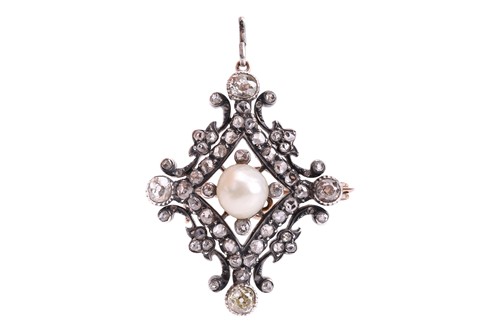 Lot 9 - A mid-Victorian natural saltwater pearl and...