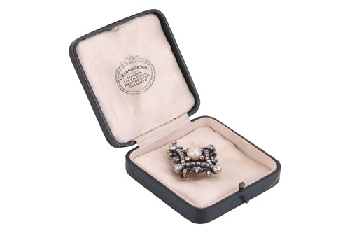 Lot 9 - A mid-Victorian natural saltwater pearl and...