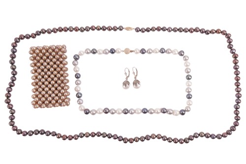 Lot 48 - A collection of cultured pearl jewellery, to...