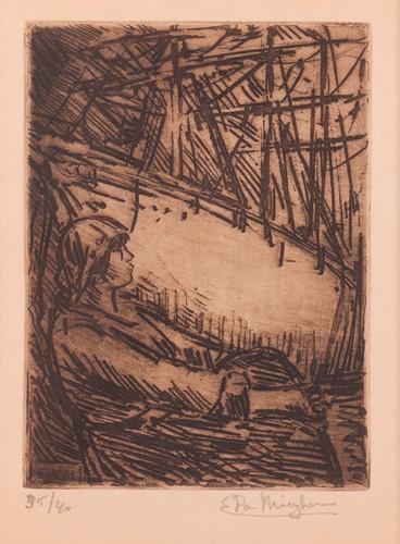 Lot 123 - Eugeen van Mieghem (Belgian 1875-1930) Gazing...