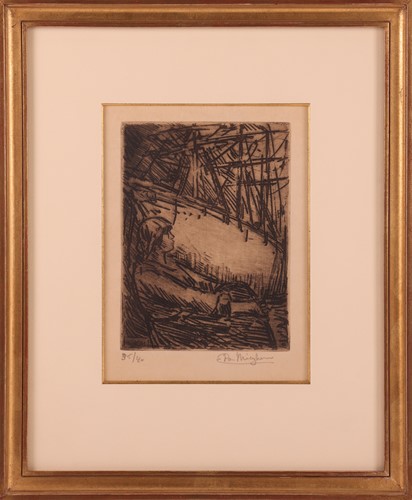 Lot 123 - Eugeen van Mieghem (Belgian 1875-1930) Gazing...