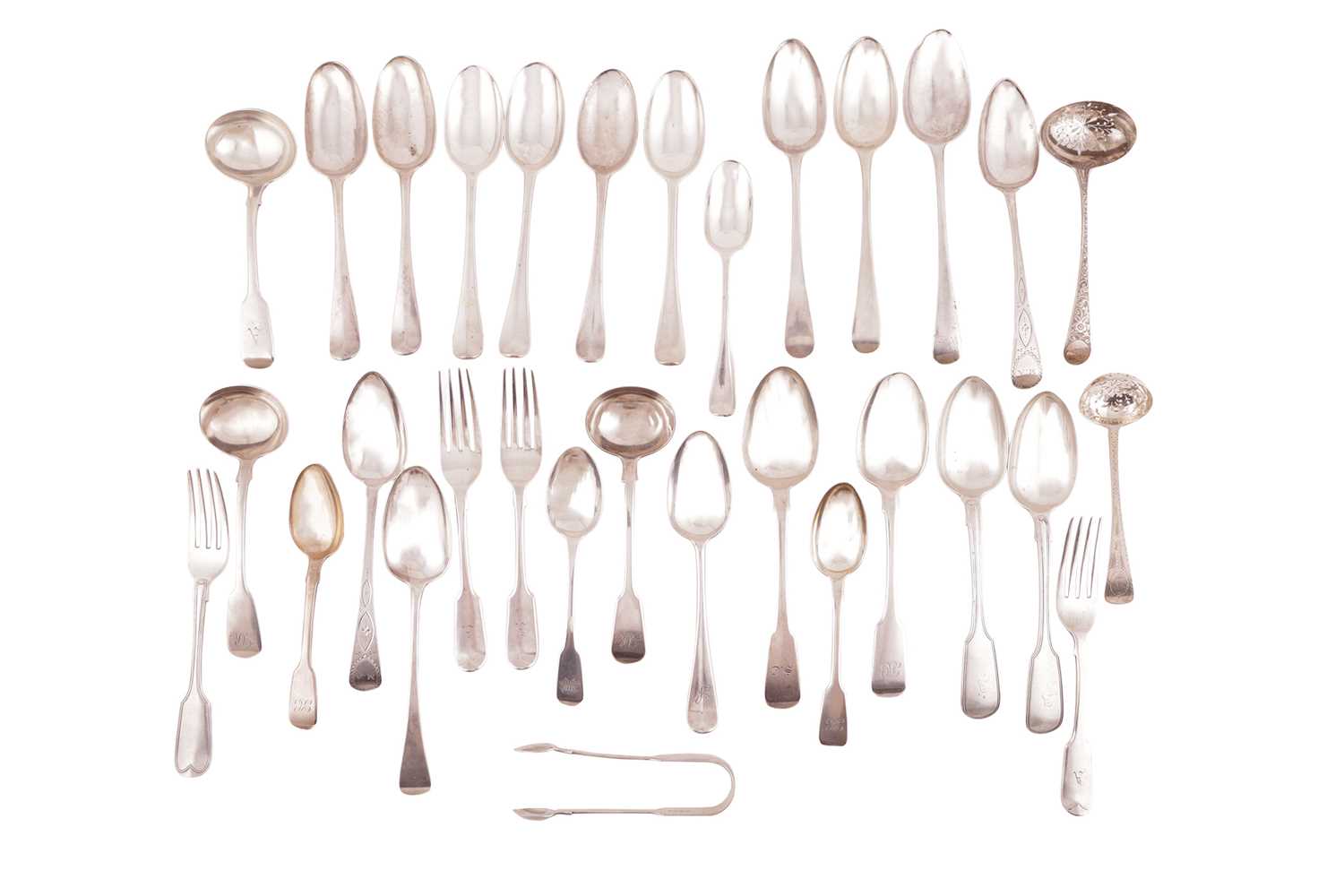 Lot 237 - A group of assorted silver flatware,...