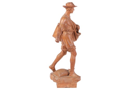 Lot 65 - A large carved fruit wood figure, 'The Sower',...