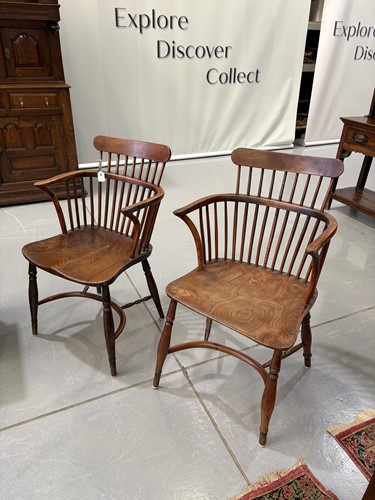 Lot 1 - A near pair of 19th-century yew, ash and elm...