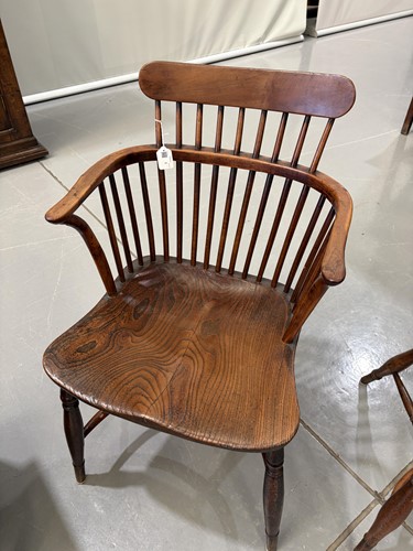 Lot 1 - A near pair of 19th-century yew, ash and elm...