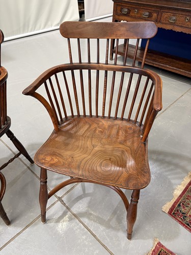 Lot 1 - A near pair of 19th-century yew, ash and elm...