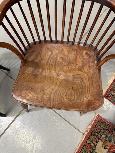 Lot 1 - A near pair of 19th-century yew, ash and elm...