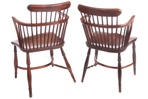 Lot 1 - A near pair of 19th-century yew, ash and elm...