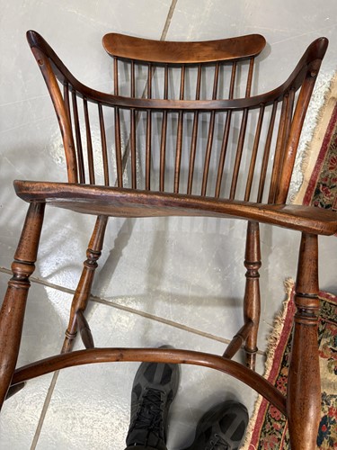 Lot 1 - A near pair of 19th-century yew, ash and elm...