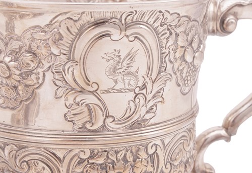 Lot A George II silver twin-handled trophy cup and...