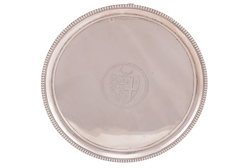 Lot 259 - A George III silver salver, London 1784, by...