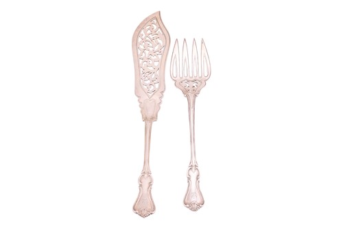 Lot 242 - A pair of Victorian silver fish servers,...