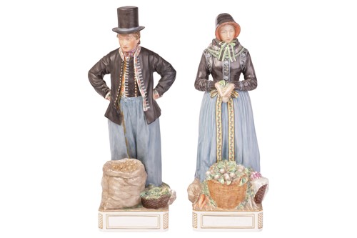 Lot A pair of rare Royal Copenhagen figures, Girl...