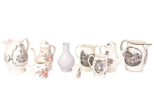 Lot 115 - A large Liverpool Creamware transfer-printed...