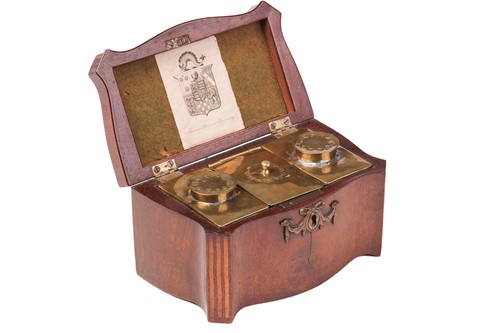 Lot An 18th-century Dutch mahogany tea caddy, the...