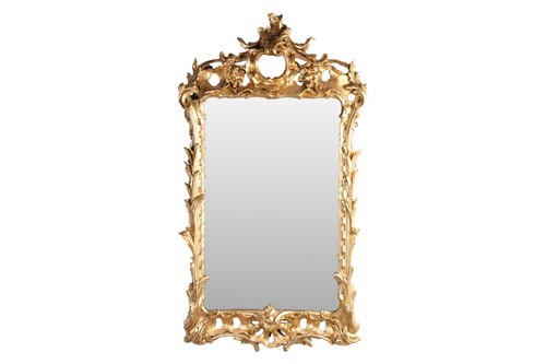 Lot A George III giltwood wall mirror, rectangular...