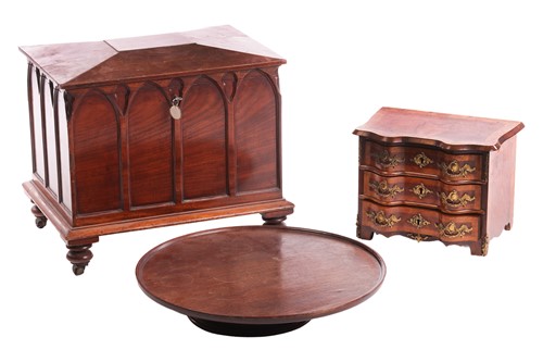 Lot 92 - A continental miniature walnut commode, late...