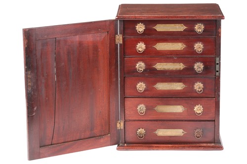 Lot 62 - A French mahogany collector's table cabinet,...