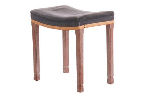 Lot 7 - An Elizabeth II limed oak Coronation Stool by...