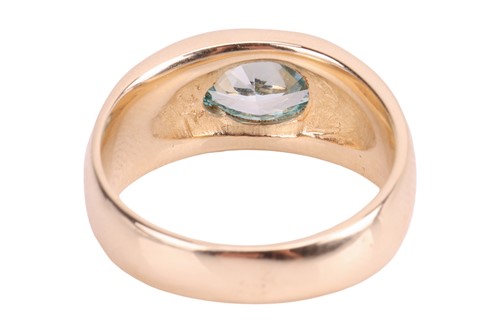 Lot A greenish-blue diamond ring, featuring a...