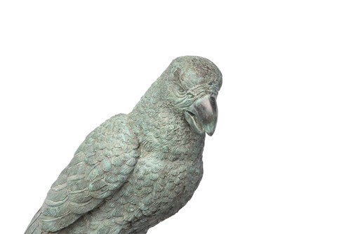 Lot 63 - A set of three decorative green patinated...