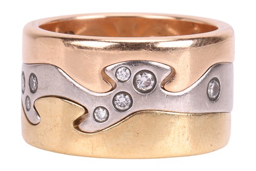 Lot 168 - Georg Jensen - A 'Fusion' three-piece ring in...