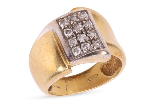 Lot 67 - A gem-set dress ring, of geometric design, The...