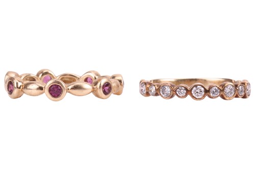 Lot 57 - Two gem-set rings; The first ring set with...