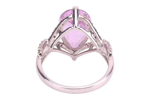 Lot 162 - A kunzite and diamond cocktail ring, featuring...