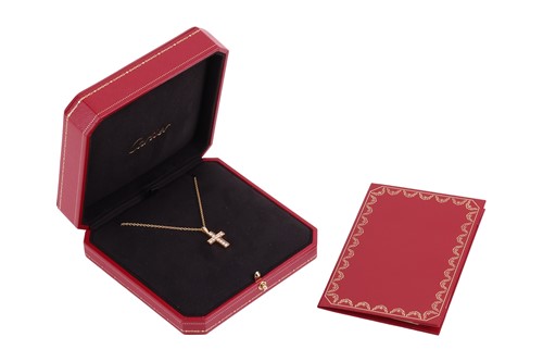 Lot 179 - Cartier - An 18ct gold diamond-set cross...