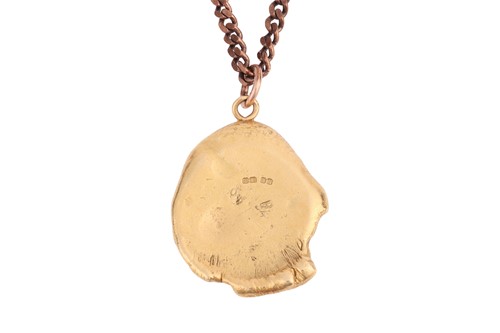 Lot 72 - A sapphire and diamond-set nugget pendant, of...