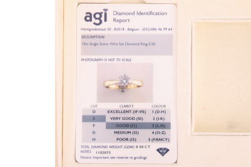 Lot 117 - A diamond solitaire ring, featuring a claw-set...