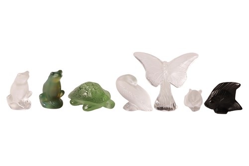 Lot 160 - Lalique: a collection of assorted small glass...