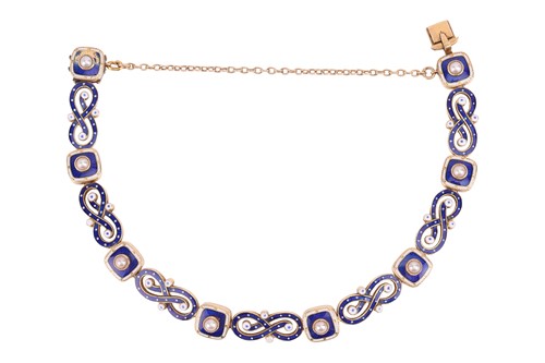 Lot A late Victorian blue and white enamel...