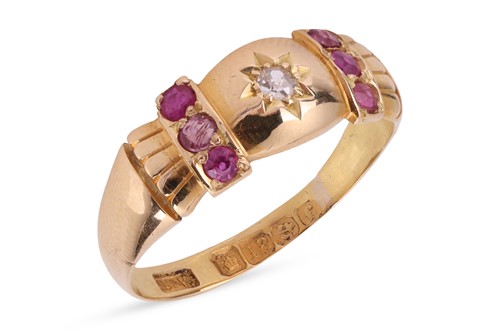 Lot 5 - A ruby and diamond gypsy ring, featuring a...