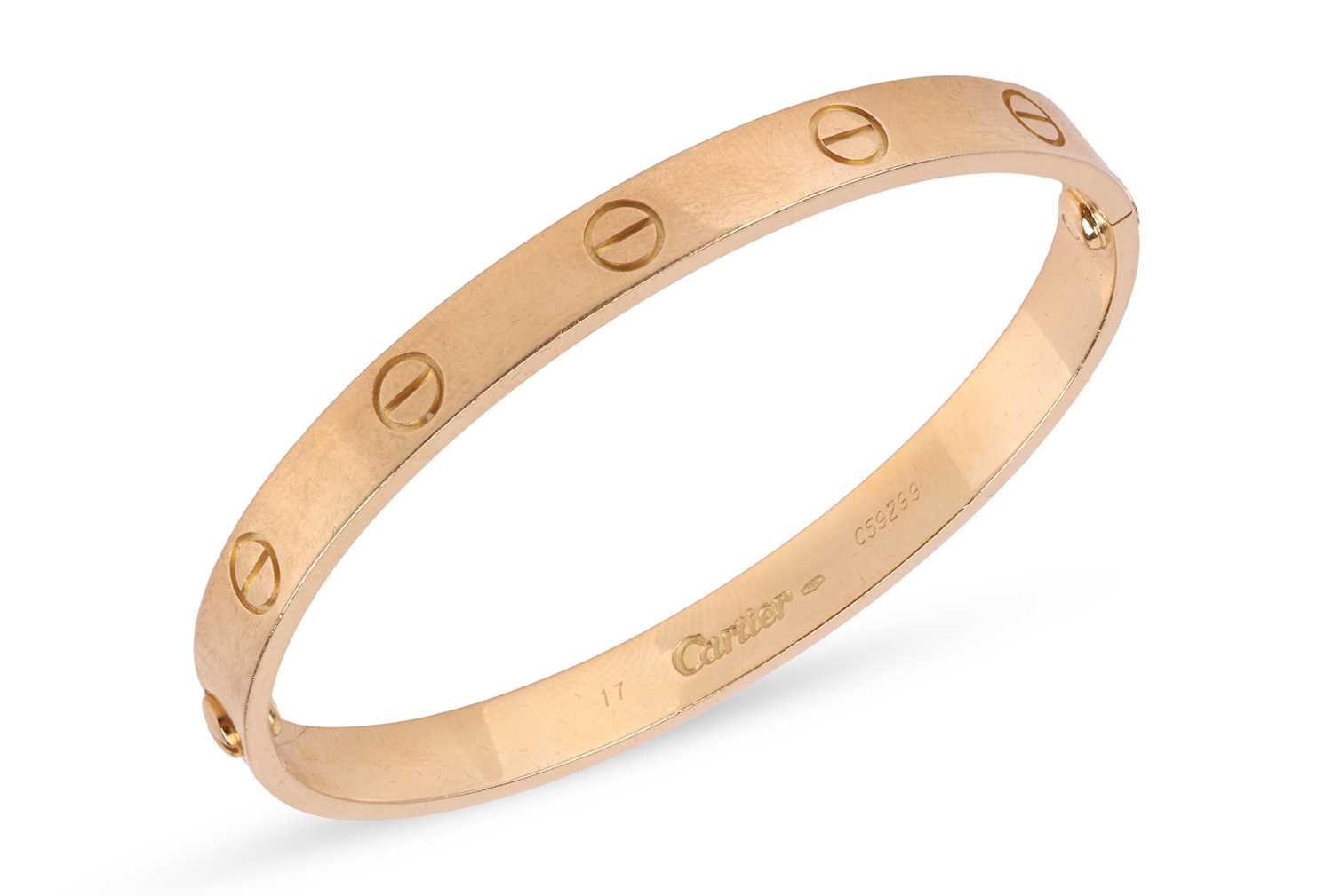 Lot 180 - Cartier - A 'LOVE' bangle, composed of two...