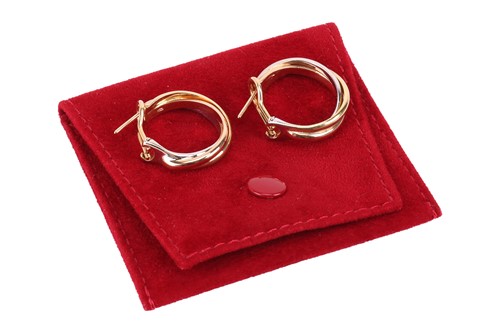 Lot 178 - Cartier - A pair of Trinity hoop earrings,...