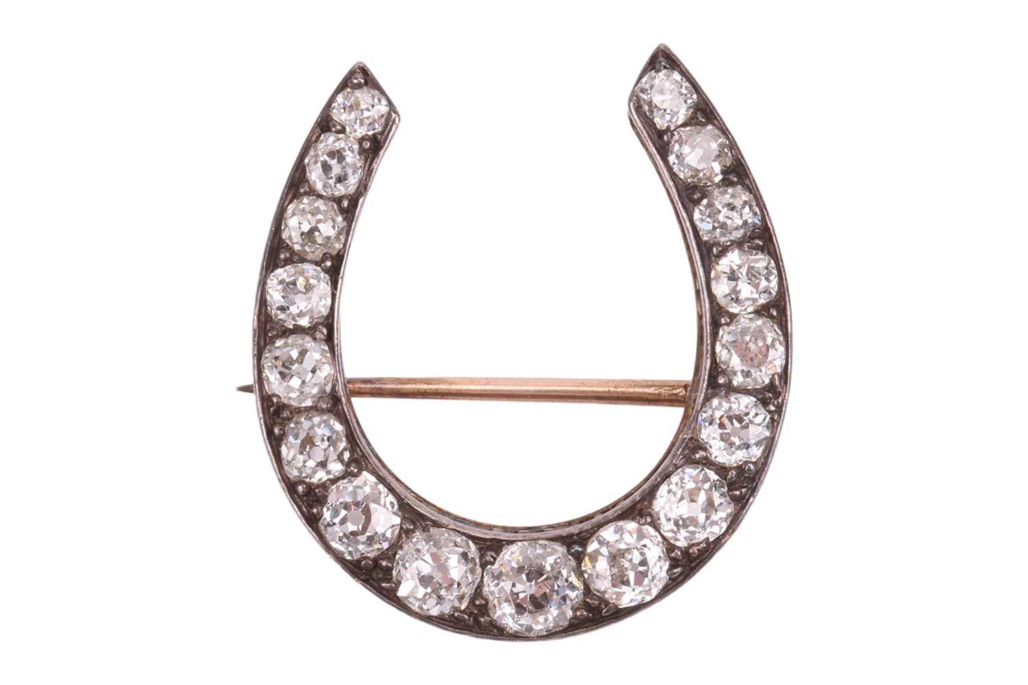 Lot 6 - A mid-Victorian old-cut diamond-set horseshoe...