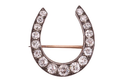 Lot 6 - A mid-Victorian old-cut diamond-set horseshoe...