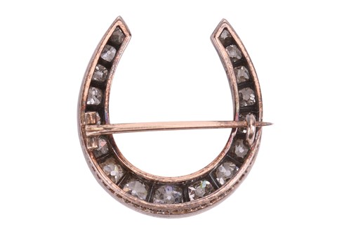 Lot 6 - A mid-Victorian old-cut diamond-set horseshoe...