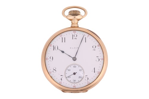 Lot 218 - Elgin – ‘14K’ Open Face Pocket Watch Reference:...