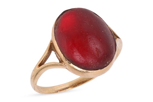 Lot 83 - A paste cabochon dress ring, collet-set with...